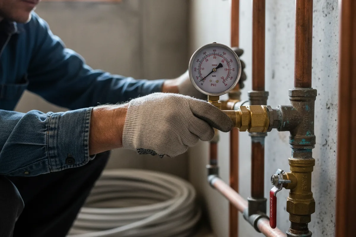Pressure testing a repaired line during Water Line Repair in Anniston
